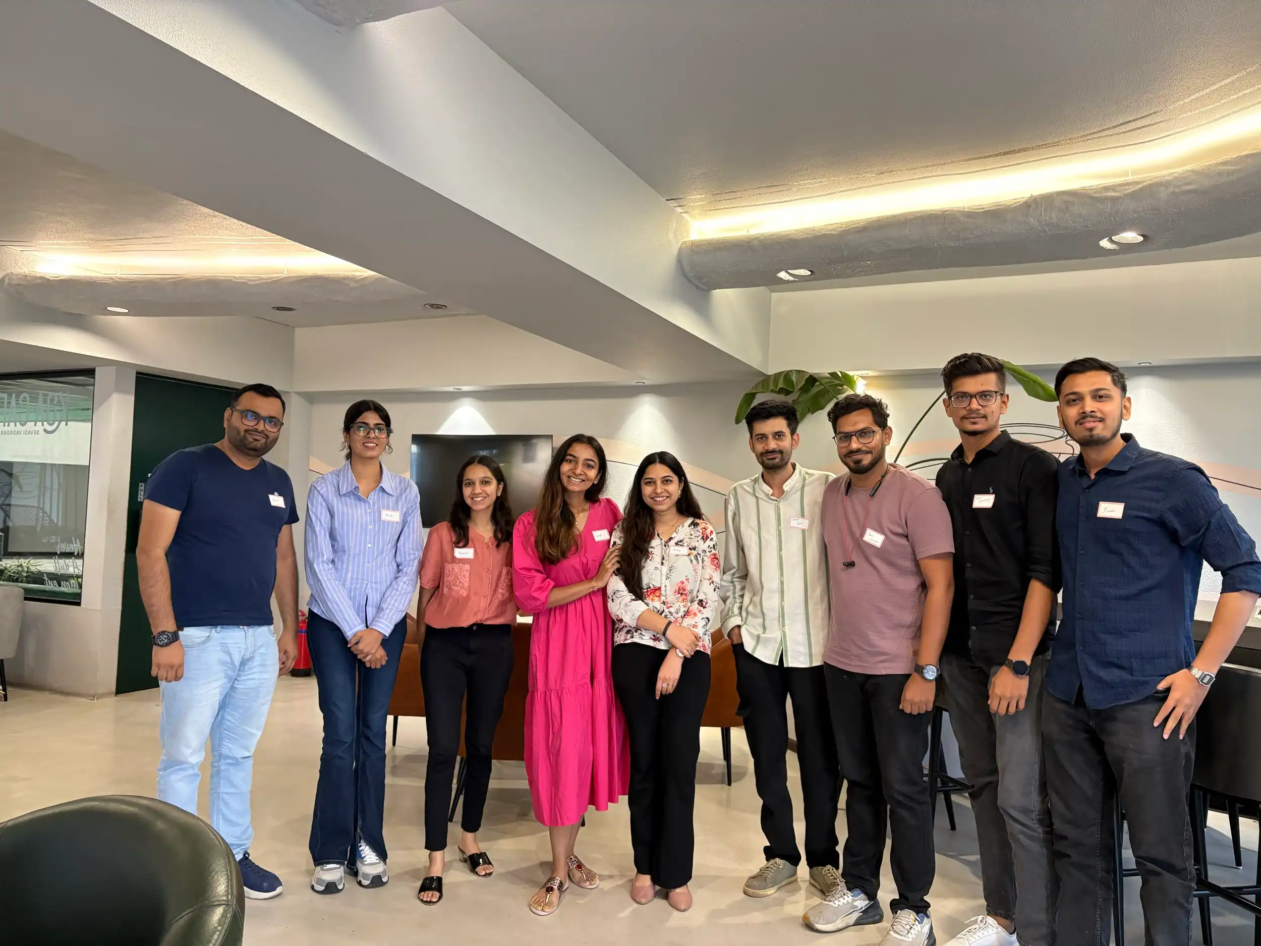 A group photo at a Vadodara Design Community meet-up